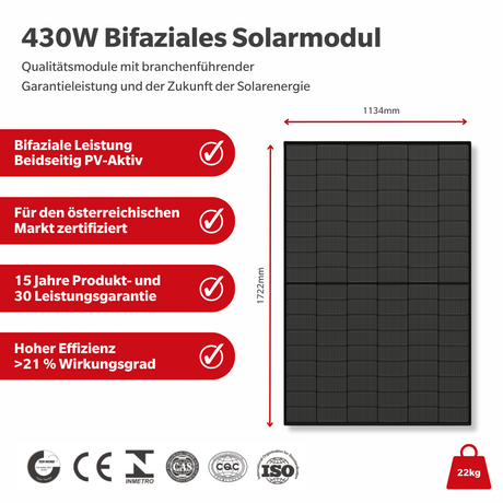 Balkonkraftwerk Komplettset 800W Bifazial mit Speicher