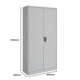 3er Set Stahlschrank XL Lichtgrau 1950 x 900 x 450 cm