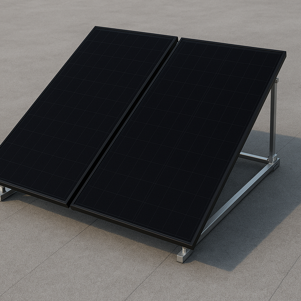 Montagematerial für Balkonkraftwerk & Mini PV-Anlage Flachdach 25°