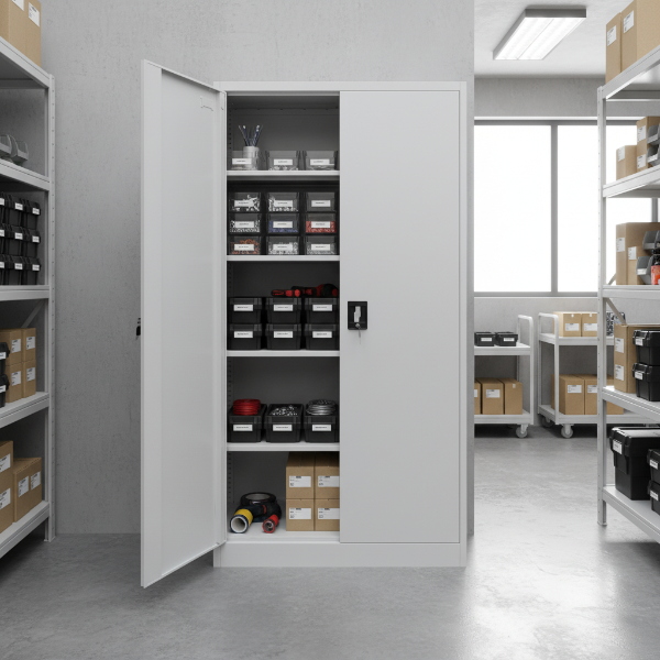 3er Set Stahlschrank XL Lichtgrau 1950 x 900 x 450 cm