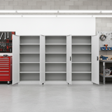 3er Set Stahlschrank XL Lichtgrau 1950 x 900 x 450 cm